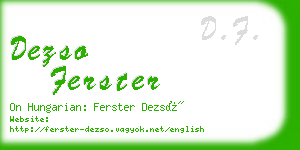 dezso ferster business card